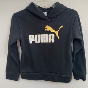 Kids Puma Black and Gold Hoodie Sweatshirt